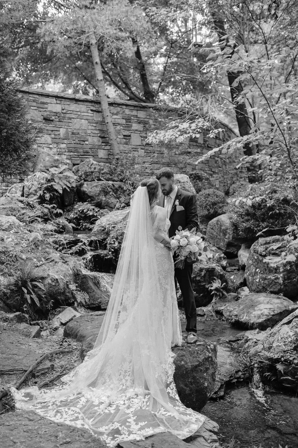 black and white wedding photo