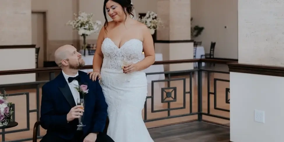 bride and groom on their wedding day