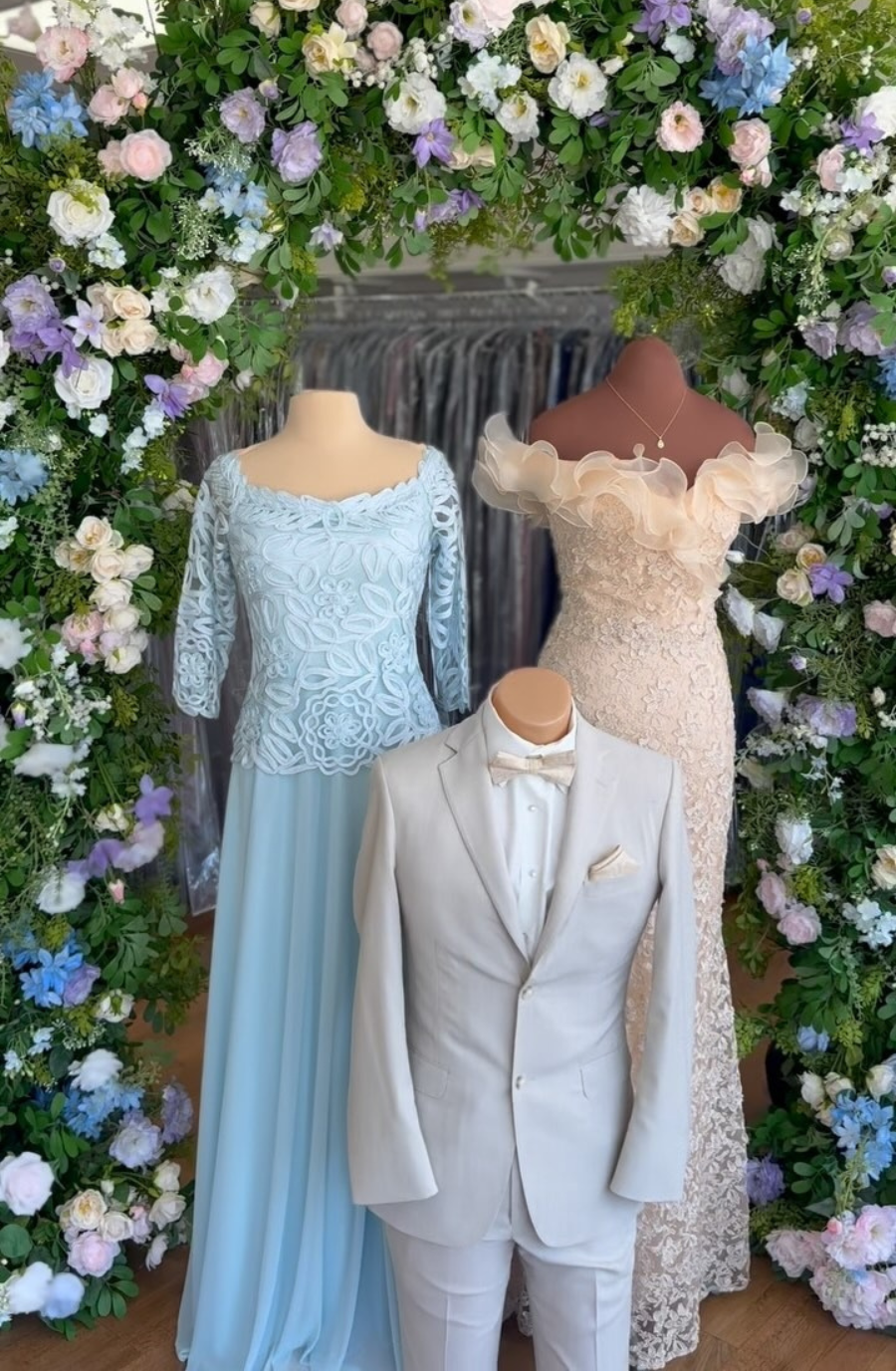 image shows wedding dresses at elegance wedding