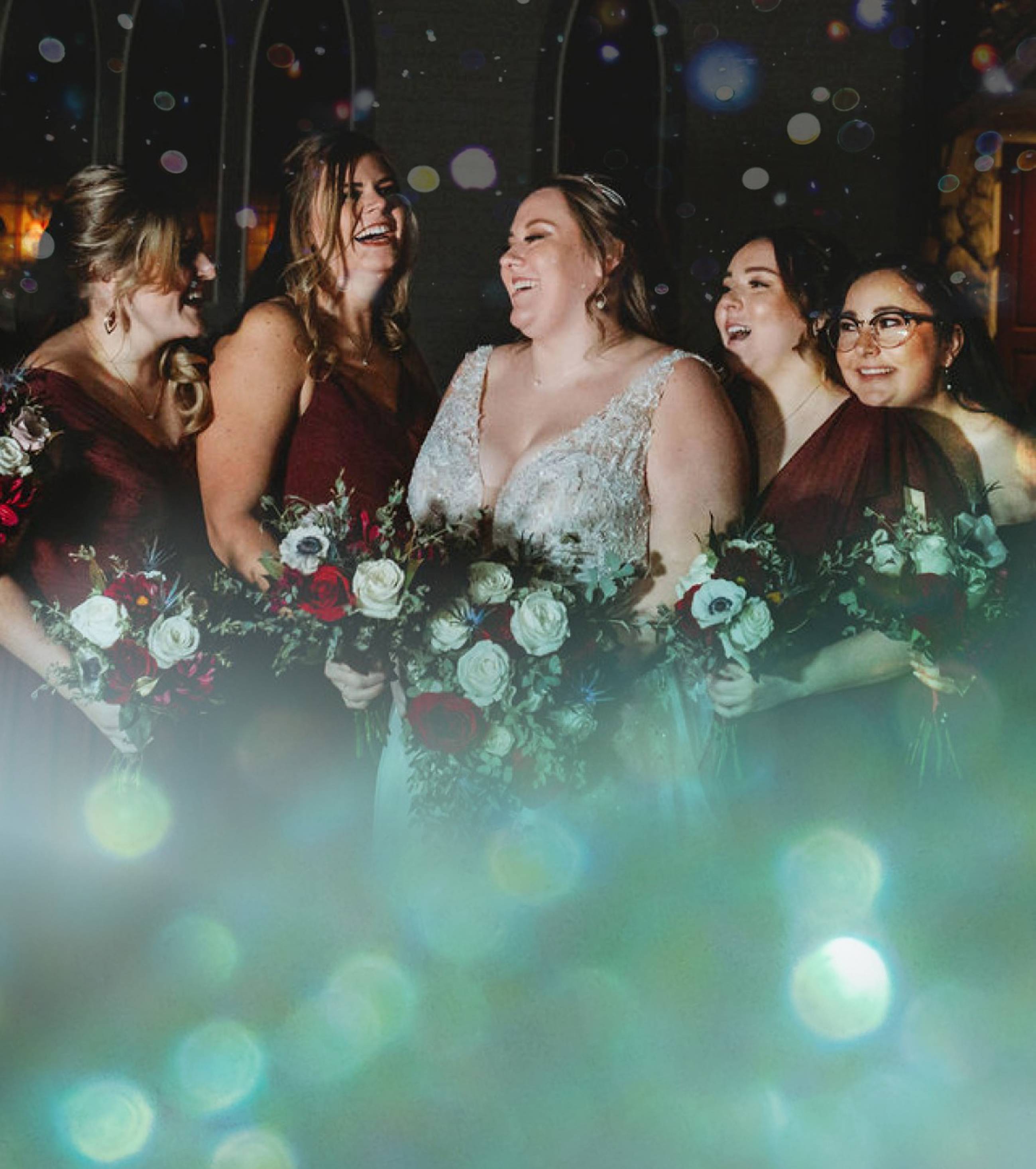 Bridesmaid in blue dress