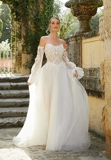 Basque Waist Wedding Dress